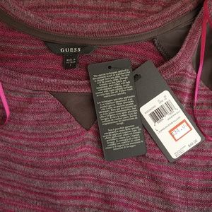 Guess❓fushia & brown sweater/sweatshirt❓BNWT❓sz L